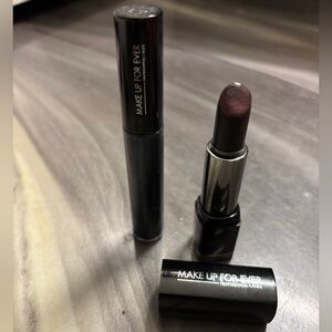 Makeup Forever Lipstick rogue artist intense Deep Purple and matching gloss